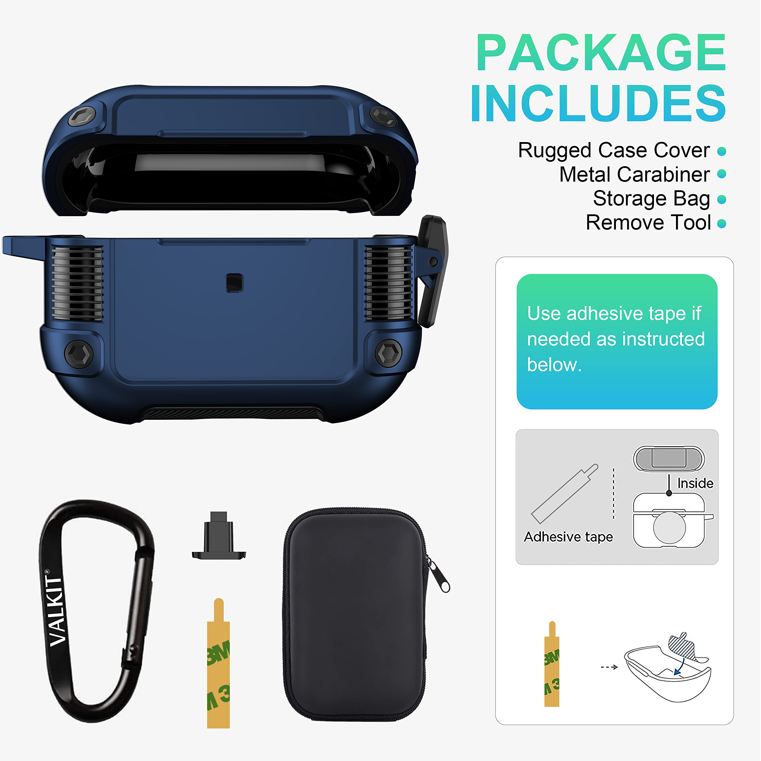 Amazon | Valkit Airpods Pro 2 ロック付きケースカバー ミリタリー